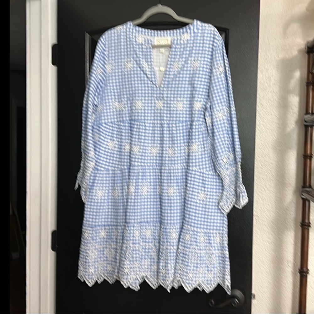 Sail to Sable Blue and White Gingham Dress.